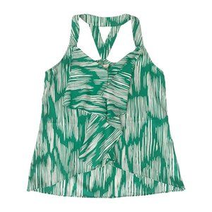 NWT Green drape-front sleeveless top